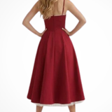 Junio | Vestido midi de corsé para invitadas de boda