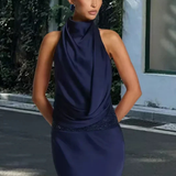 Ottilie | Vestido Maxi de Satén con Cuello Halter para Mujer