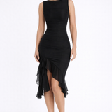 Briella | Vestido Midi de Verano para Mujer con Ruches y Asimetría