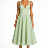Isadora | Vestido Midi de Novia con Escote Corazón y Tirantes para Mujeres