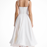 Junio | Vestido midi de corsé para invitadas de boda