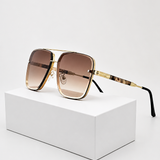 Barlow | Gafas de Sol Aviador Retro con Montura Dorada y Lentes Gradientes UV400