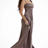 Lorenna | Vestido maxi de satén con corsé para invitadas de boda