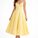 Junio | Vestido midi de corsé para invitadas de boda