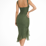 Briella | Vestido Midi de Verano para Mujer con Ruches y Asimetría
