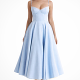 Junio | Vestido midi de corsé para invitadas de boda