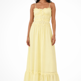 Celestine | Vestido Maxi de Tirantes con Volantes y Cierre Frontal para Mujeres