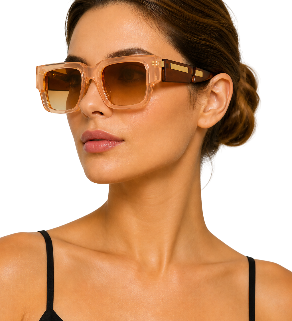 Marlowe | Gafas de sol cuadradas de gran tamaño para mujeres con detalle de carey