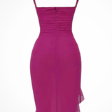 Briella | Vestido Midi de Verano para Mujer con Ruches y Asimetría