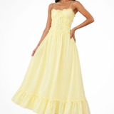 Celestine | Vestido Maxi de Tirantes para Mujeres con Detalle de Cuadrícula en la Parte Frontal para Invitadas de Boda