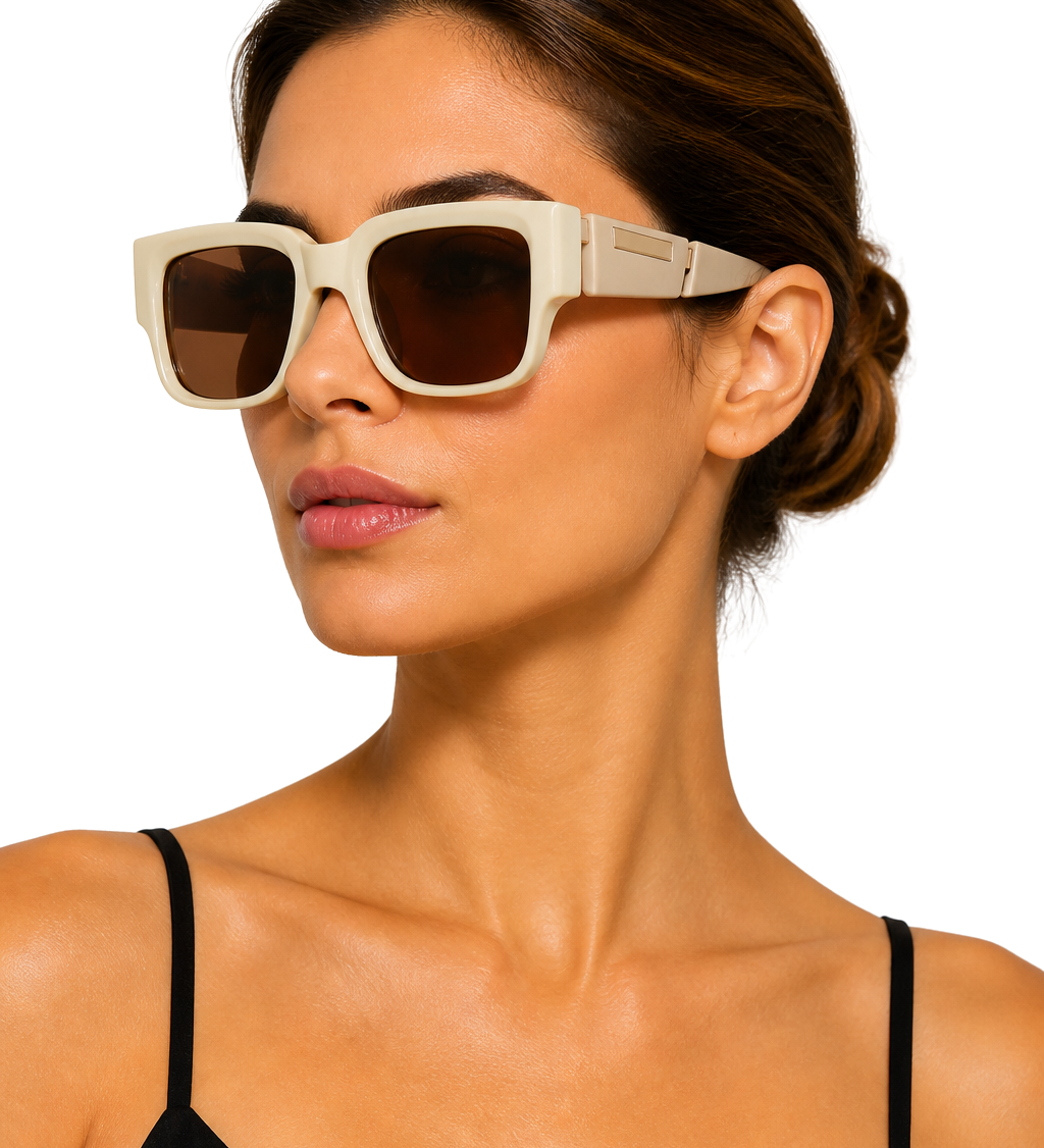 Marlowe | Gafas de sol cuadradas de gran tamaño para mujeres con detalle de carey
