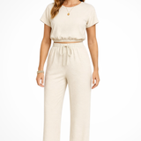 Emberly | Conjunto de Top y Pantalones de Pierna Ancha para Mujeres