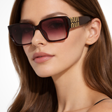 Lysandra | Gafas de sol cuadradas de gran tamaño para mujer con detalle dorado