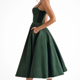 Junio | Vestido midi de corsé para invitadas de boda