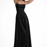 Lorenna | Vestido maxi de satén con corsé para invitadas de boda