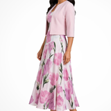 Josephine | Vestido largo de flores para mujer con chaqueta corta para bodas de invitados, conjunto de dos piezas
