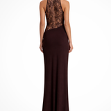 Vesper | Vestido Maxi de Encaje Sin Mangas con Cuello Halter para Invitadas de Boda