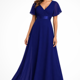 Georgiana | Vestido Maxi de Chifón con Mangas Fluidas para Invitadas de Boda