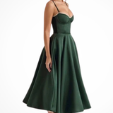 Junio | Vestido midi de corsé para invitadas de boda