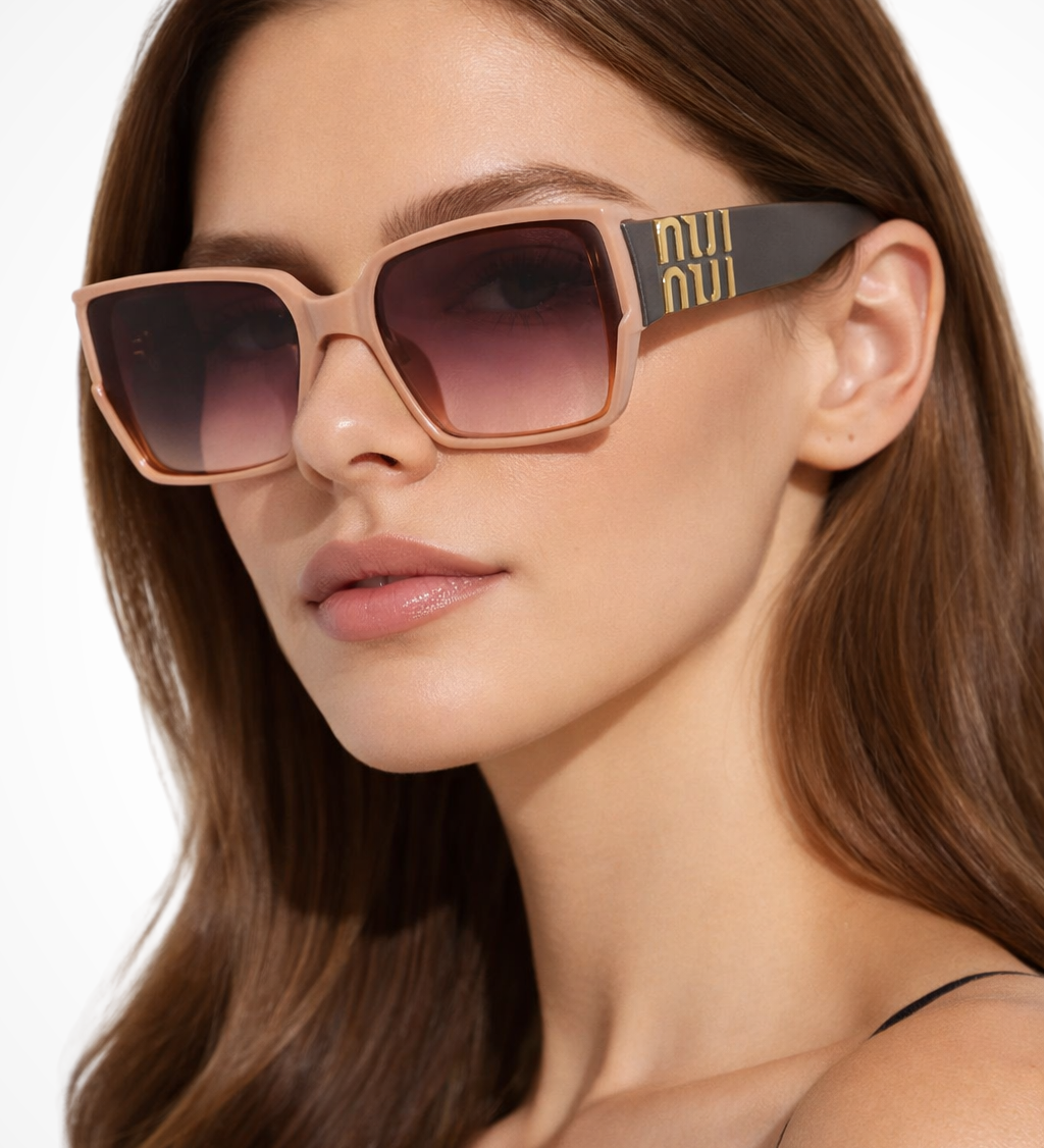 Lysandra | Gafas de sol cuadradas de gran tamaño para mujer con detalle dorado