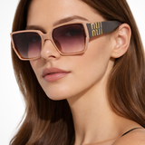 Lysandra | Gafas de sol cuadradas de gran tamaño para mujer con detalle dorado