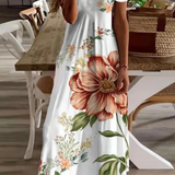 Rosana | Vestido maxi de verano sin mangas con flores para mujer