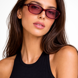 Rosa | Gafas de sol retro tintadas pequeñas y estrechas para mujer