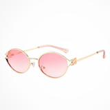 Isobel | Gafas de sol de metal dorado ovaladas pequeñas para mujeres