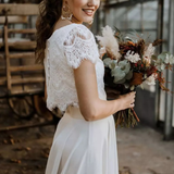 Elaris | Top de Encaje para Mujeres y Falda Maxi para Invitadas de Boda y Novias