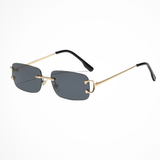 Harlow | Gafas de sol de mujer sin montura en forma rectangular con lentes tintados dorados