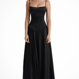 Lorenna | Vestido maxi de satén con corsé para invitadas de boda
