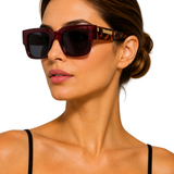 Marlowe | Gafas de sol cuadradas de gran tamaño para mujeres con detalle de carey