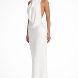 Ottilie | Vestido Maxi de Satén con Cuello Halter para Mujer