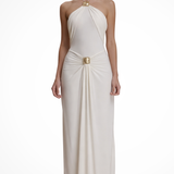 Celestine | Vestido Maxi de Verano para Invitadas de Boda con Cuello Halter y Espalda Abierta