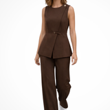 Gwendolyn | Chaleco de Mujer y Traje de Pantalón de Pierna Ancha