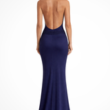 Ottilie | Vestido Maxi de Satén con Cuello Halter para Mujer