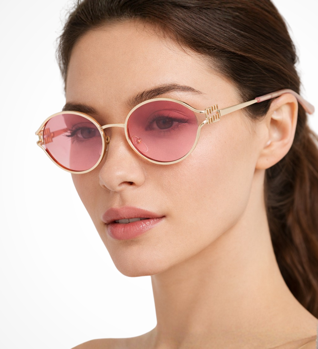 Isobel | Gafas de sol de metal dorado ovaladas pequeñas para mujeres