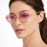 Isobel | Gafas de sol de metal dorado ovaladas pequeñas para mujeres