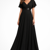 Georgiana | Vestido Maxi de Chifón con Mangas Fluidas para Invitadas de Boda