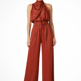 Theodora | Conjunto de Top Corto de Cuello Halter y Pantalones de Pierna Ancha para Invitadas de Boda