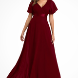 Georgiana | Vestido Maxi de Chifón con Mangas Fluidas para Invitadas de Boda