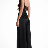 Lorenna | Vestido maxi de satén con corsé para invitadas de boda