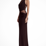 Vesper | Vestido Maxi Sin Mangas de Encaje con Cuello Halter para Invitadas de Novia