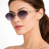 Isobel | Gafas de sol de metal dorado ovaladas pequeñas para mujeres
