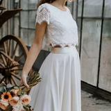 Elaris | Top de Encaje para Mujeres y Falda Maxi para Invitadas de Boda y Novias