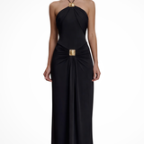 Celestine | Vestido Maxi de Verano para Invitadas de Boda con Cuello Halter y Espalda Abierta
