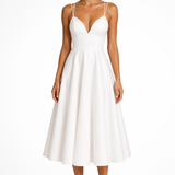 Isadora | Vestido Midi de Novia con Escote Corazón y Tirantes para Mujeres