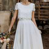 Elaris | Top de Encaje para Mujeres y Falda Maxi para Invitadas de Boda y Novias