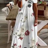 Rosana | Vestido maxi de verano sin mangas con flores para mujer