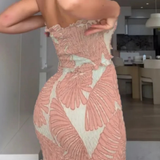 Nella | Vestido maxi de verano sin mangas con estampado tropical para mujer
